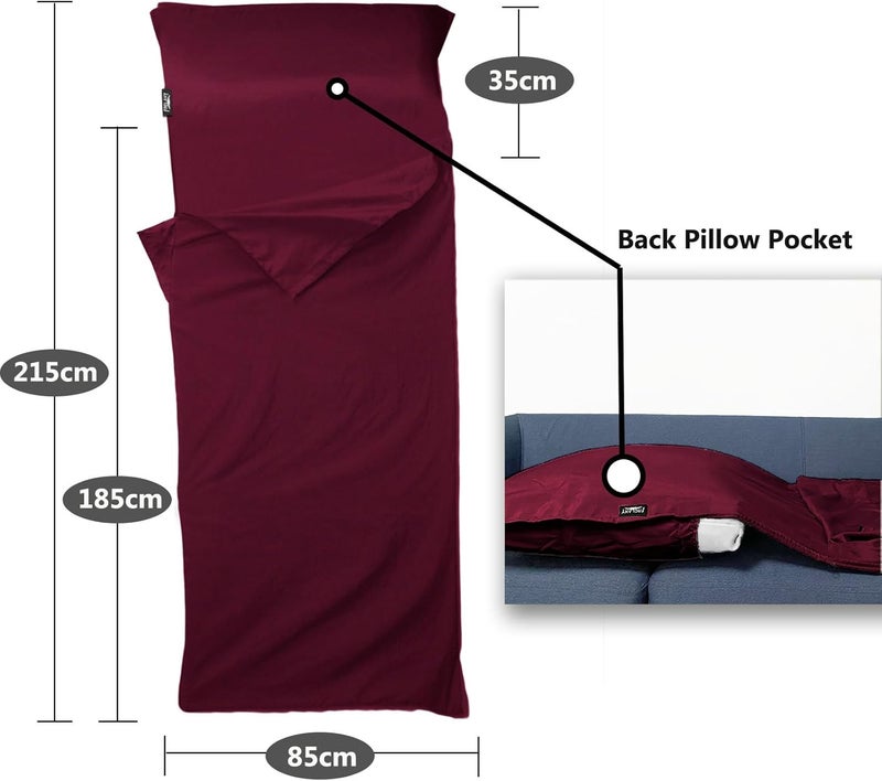 Frelaxy Sleeping Bag Liner, XL Travel Sheet & Camping Sheet for Backpacking, Hotel, Hostels & Traveling, Comfy & Easy Care, Full-Length Zipper/No Zipper, 4 Seasons Warm Cold Weather - Image 4